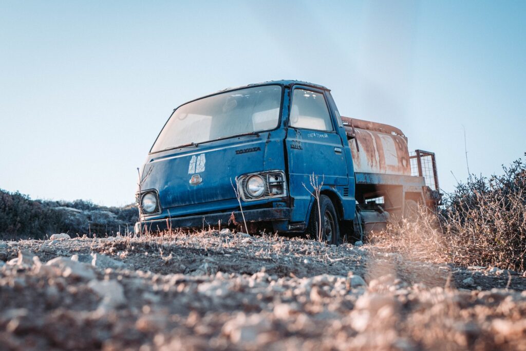 Abandoned Blue Old Truck