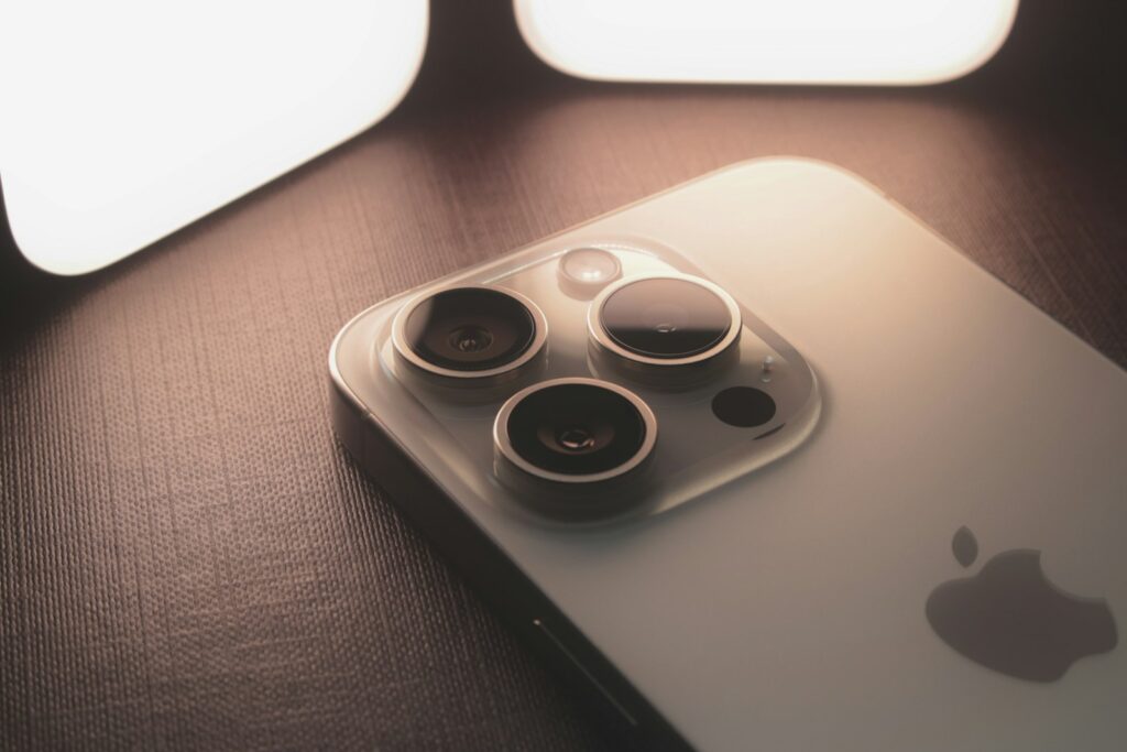 a close up of a cell phone on a table